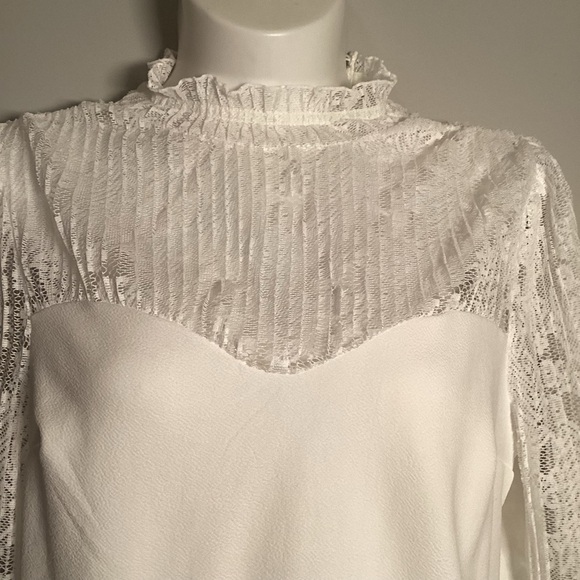 Plus Size, Pink Ruffled Long Sleeve Blouse with Relaxed Fit, Size 1X - Picture 4 of 5